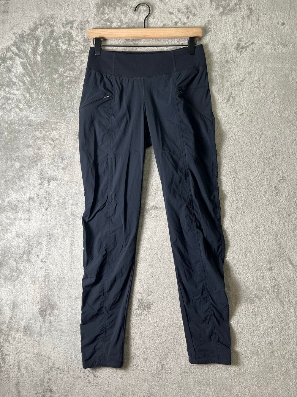 prAna Koen Black Pull On Stretch Hiking Pants Regular Fit Tapered Leg Size XS
